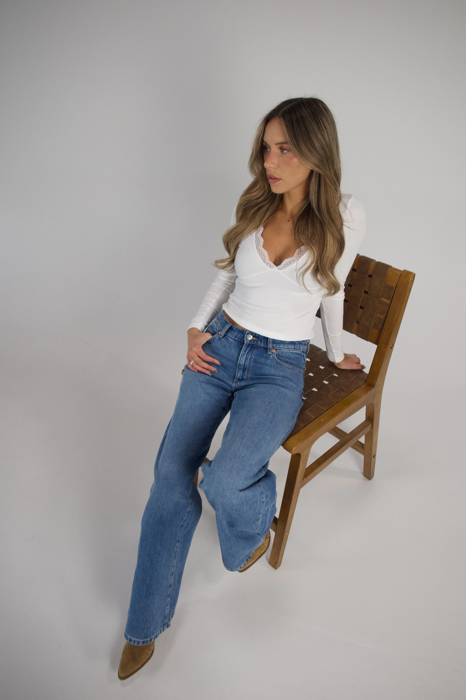 Paige Lace Trim Long Sleeve