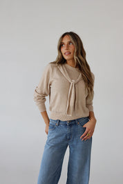 Tied Up Beige Sweater