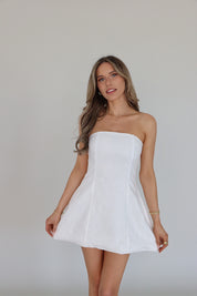 Vienna White Linen Mini Dress