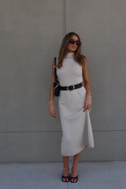 Maeva Turtleneck Sleeveless Maxi Dress