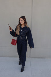 Midnight Utility Denim Jumpsuit