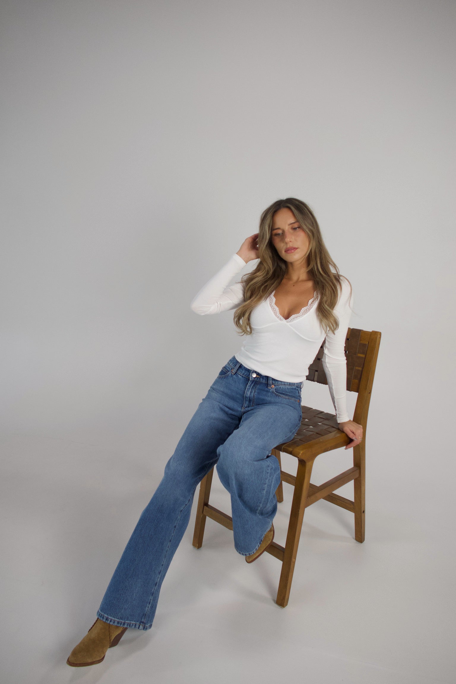 Paige Lace Trim Long Sleeve