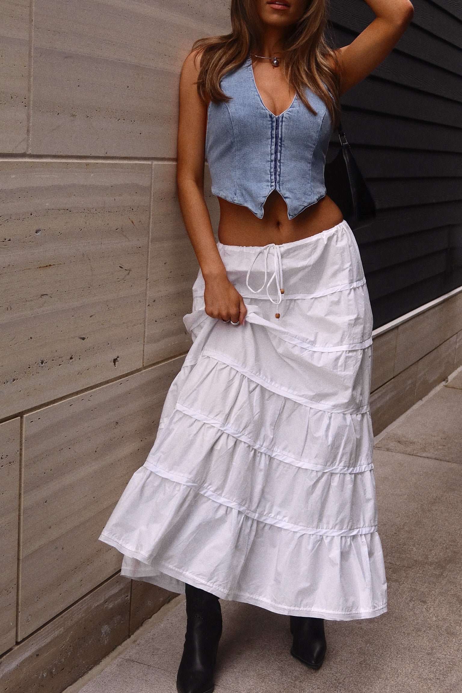 RESTOCKED :Doris Tiered Midi Skirt