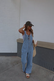 Kaeli Oversized Denim Overall Pant