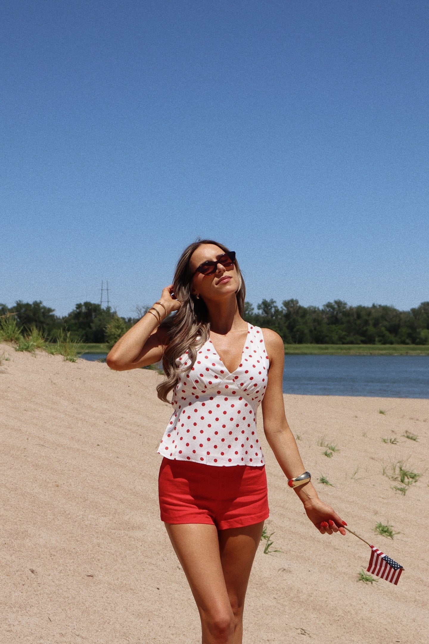 Red Linen Short