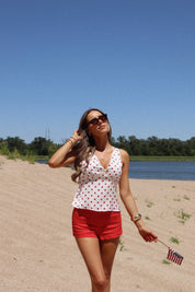 Red Linen Short