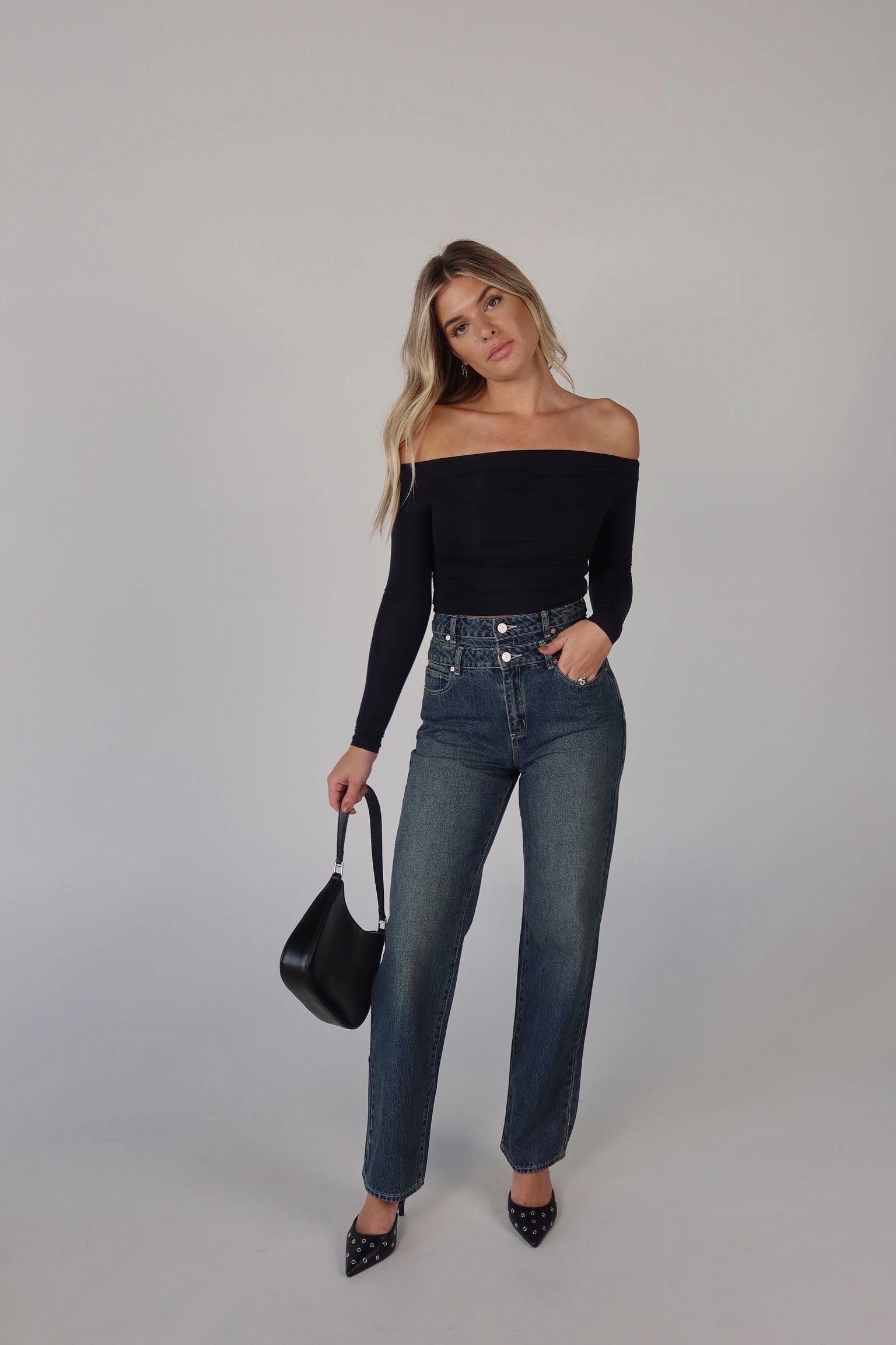 ABRAND Double Waisted Denim