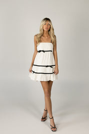 Ivory Bow Flowy Dress