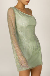 Nina Rhinestone One Shoulder Mini Dress