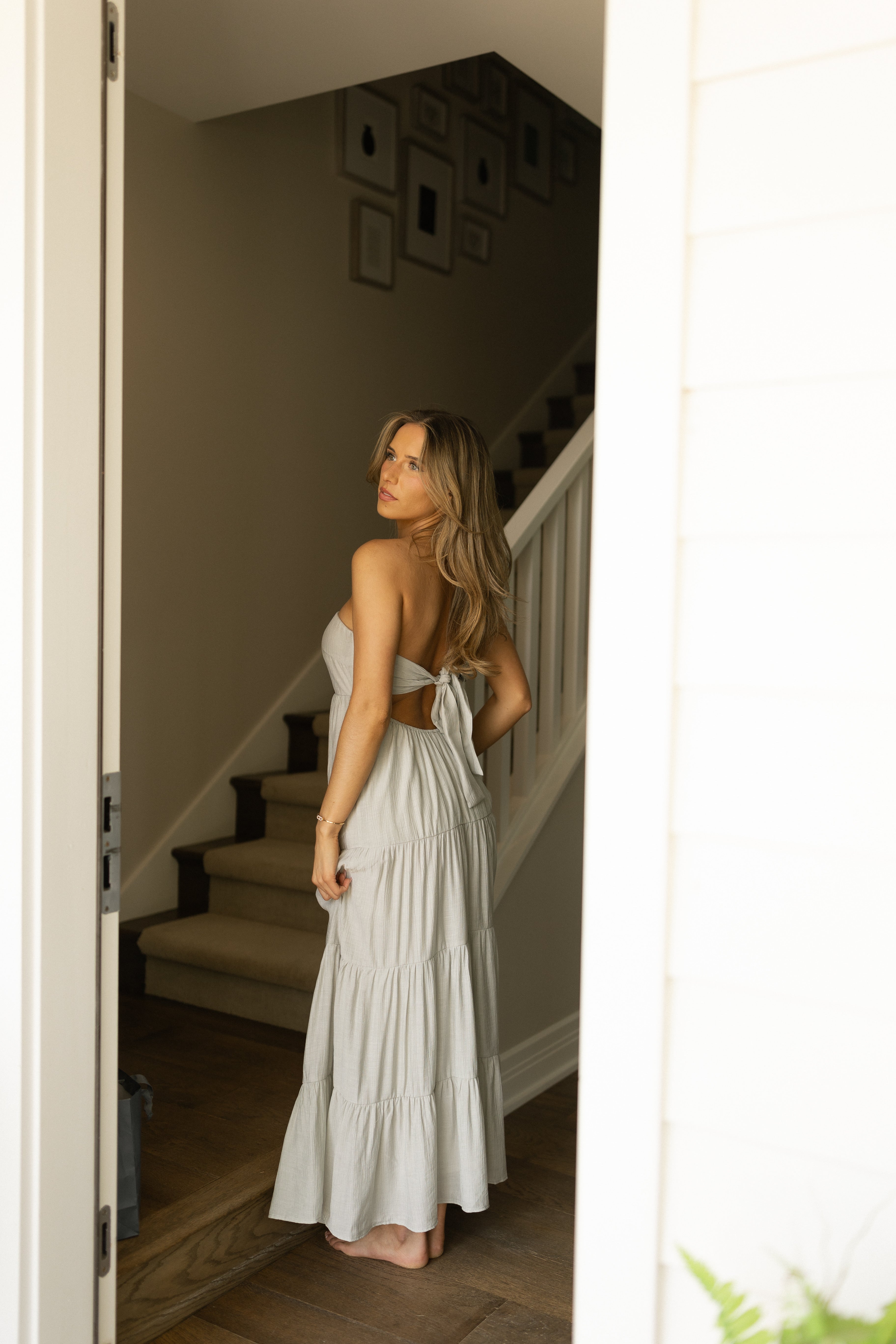 Luna Strapless Tiered Maxi Dress