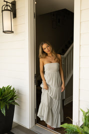 Luna Strapless Tiered Maxi Dress