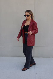 Gianna Boxy Pleather Blazer