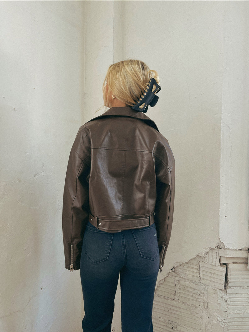 Aella Oversized Faux Leather Jacket