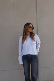 Lenny Grey Cotton Relaxed Sweater