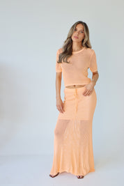 Luxe Crochet Short Sleeve in Melon