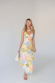 Paloma Printed Linen Midi Dress