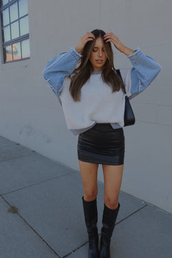 Sierra Black Leather Mini Skirt