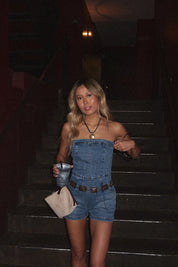 Bonnie Strapless Denim Romper