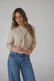 Tied Up Beige Sweater