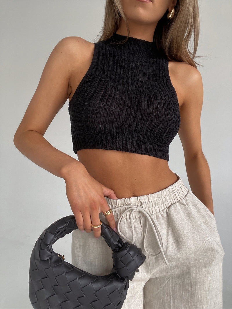 Hailey Knit Top In Black