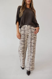 Tiger Print Barrel Jean