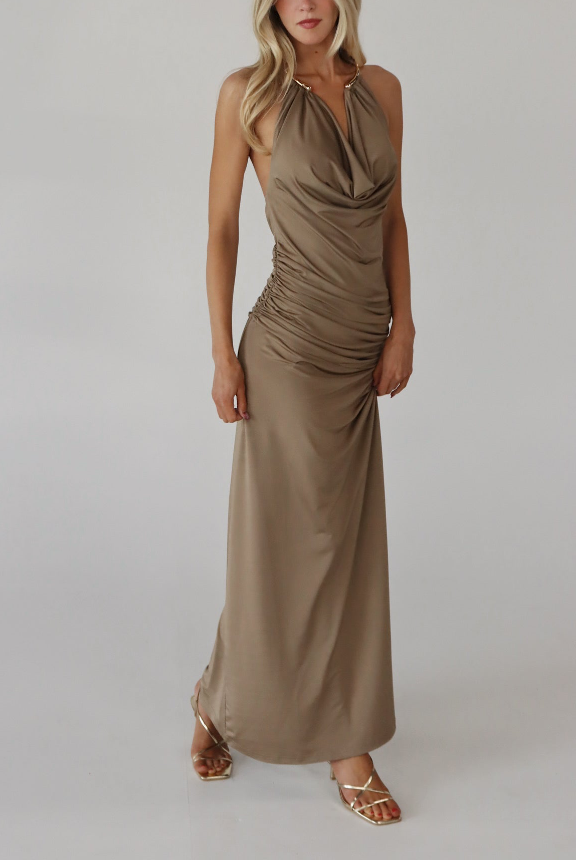 Vienna Midi Dress in Mocha