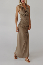 Vienna Midi Dress in Mocha