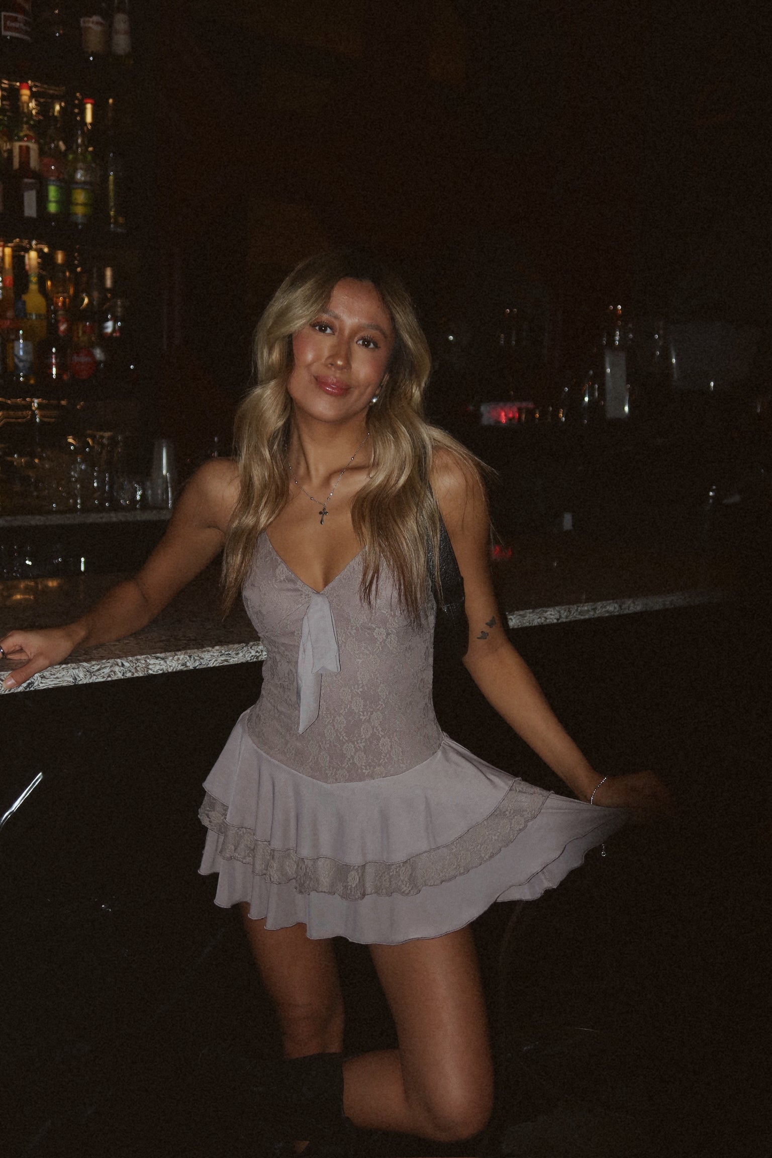 Amberlyn Lace Ruffled Romper