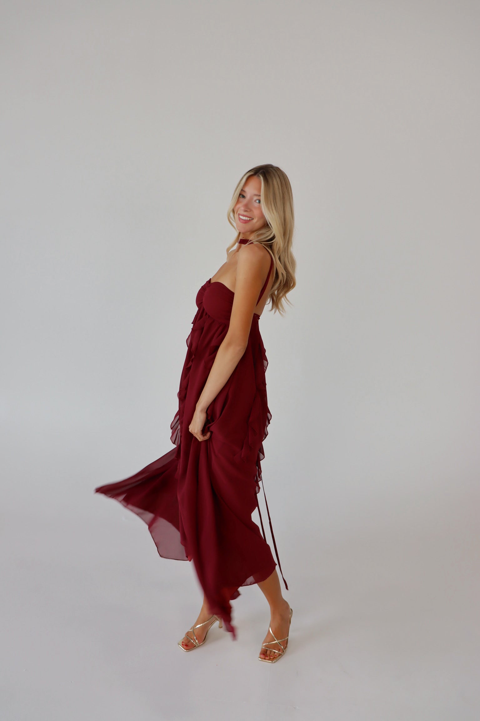 Kyra Ruffle Midi Dress