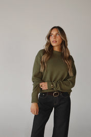 Lenny Relaxed Sweater in Vintage Olive