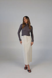 Tailored Maxi Skirt in Beige