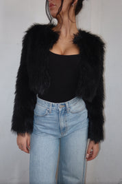 Jayda Faux Fur Jacket In Black