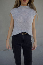 Noa Sleeveless Knit Top In Grey