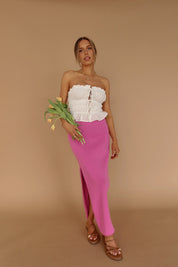 RESTOCKED : Orchid Ribbed Midi Skirt