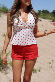 Red Linen Short