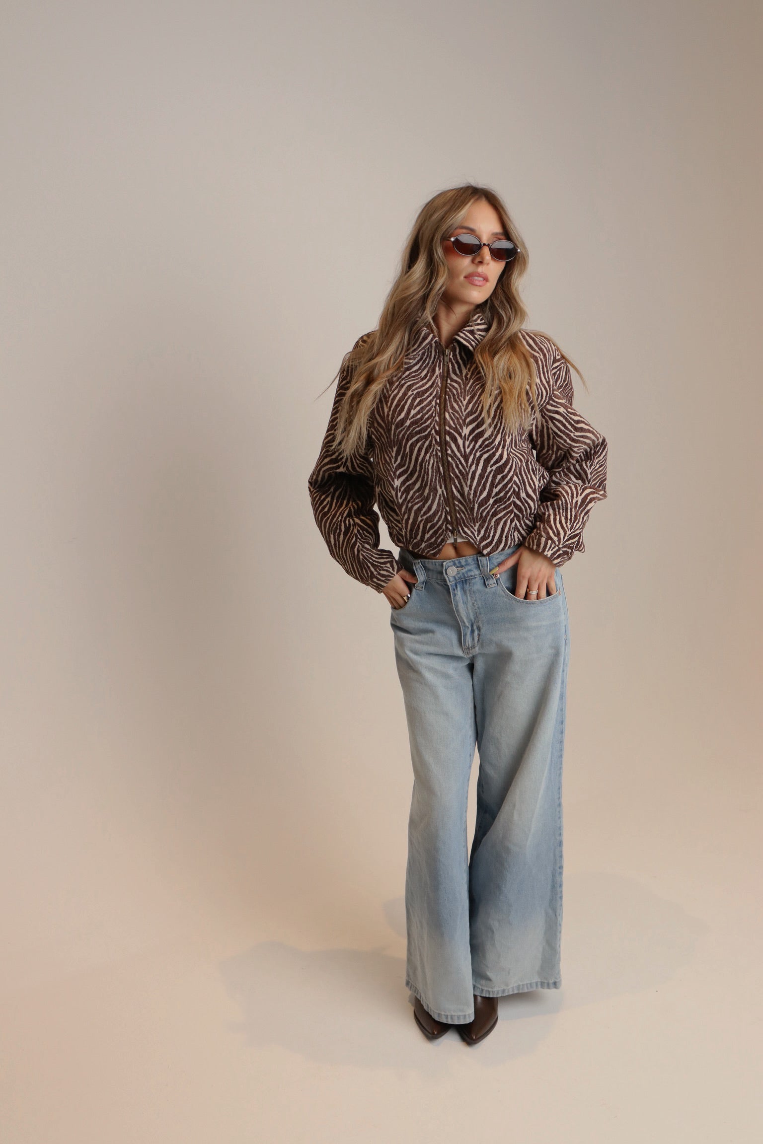 Animal Print Bomber Jacket