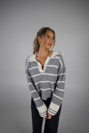 Haven Striped V-Neck Sweater