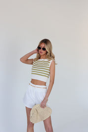 Banx Striped Knit Crop Top