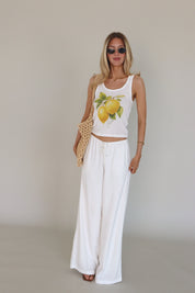 Inez Linen Pant in Ivory