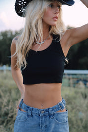 Black Cropped Tank