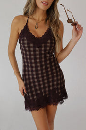 Monika Plaid Slip Dress