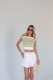 Banx Striped Knit Crop Top