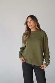 Lenny Relaxed Sweater in Vintage Olive