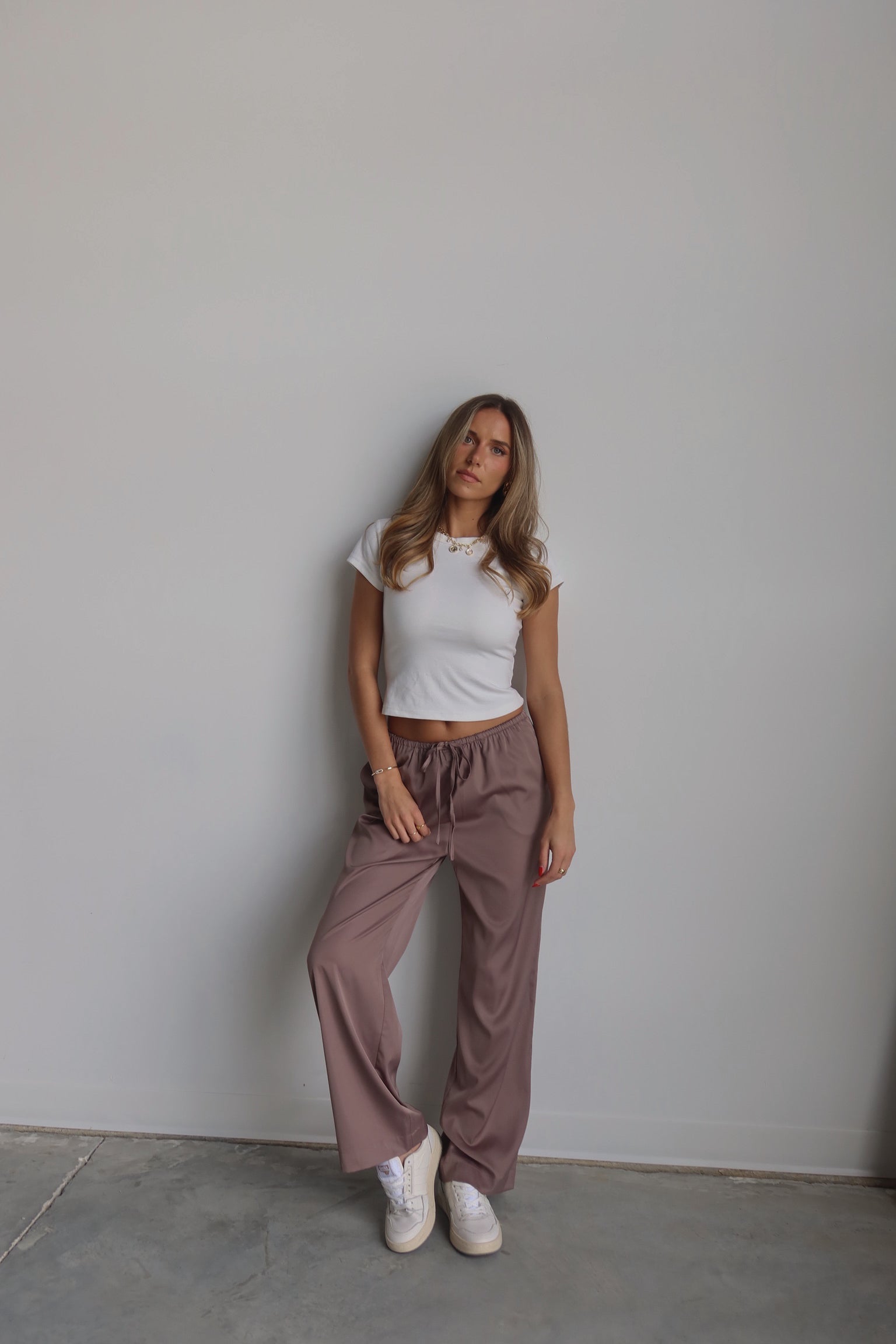 Sofia Straight Leg Satin Pants