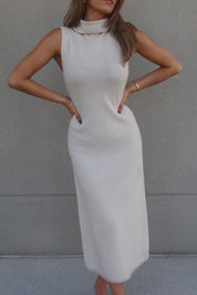 Maeva Turtleneck Sleeveless Maxi Dress