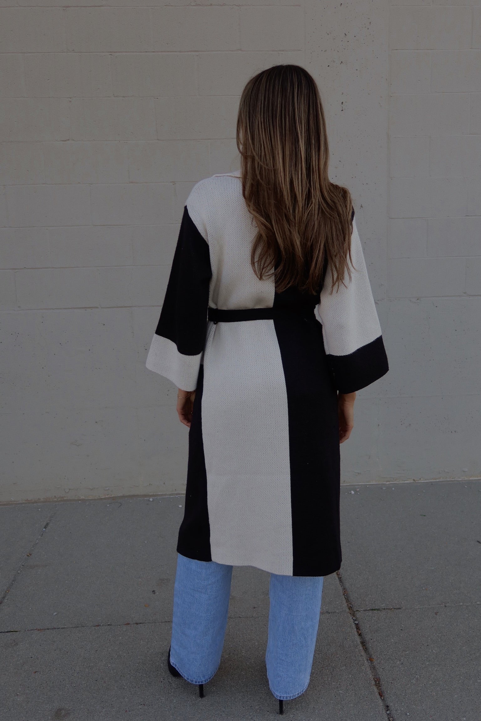 Knit Colorblock Trench