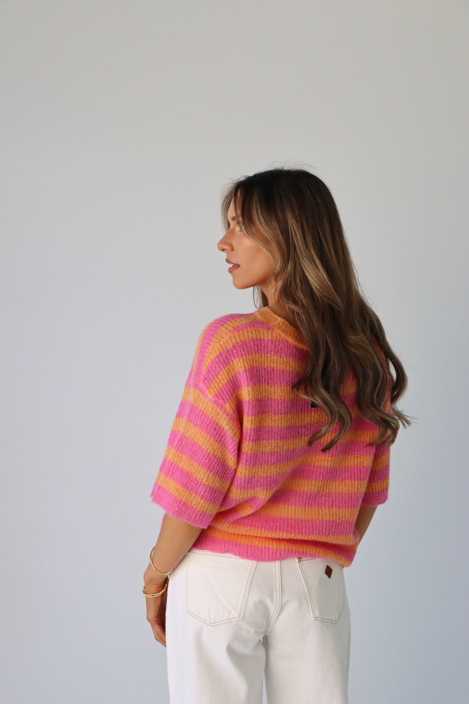 Tessa Striped Knit Short Sleeve