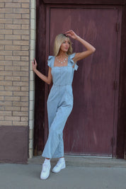 Rosie Ruffled Denim Jumpsuit