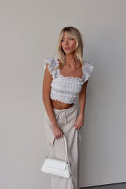 Gabrielle Smocked Cropped Top