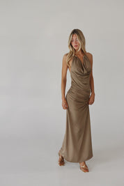 Vienna Midi Dress in Mocha